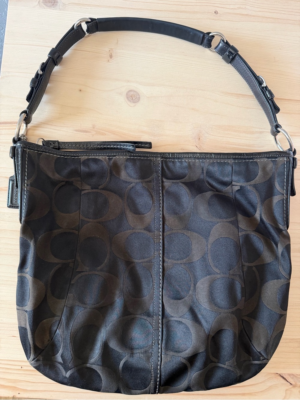 Vintage Y2K Coach Carley Soho Signature Monogram Hobo Shoulder Bag - Black - Picture 4 of 8